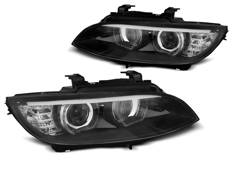 BMW E92 / E93 06-10 - Přední světla ANGEL EYES 3D LED XENON D1S AFS - Černá
