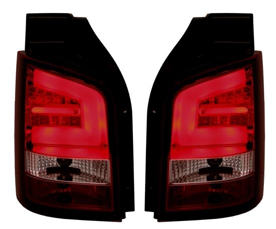 VW T5 - Zadní světla LED BAR - Červená/Kouřová