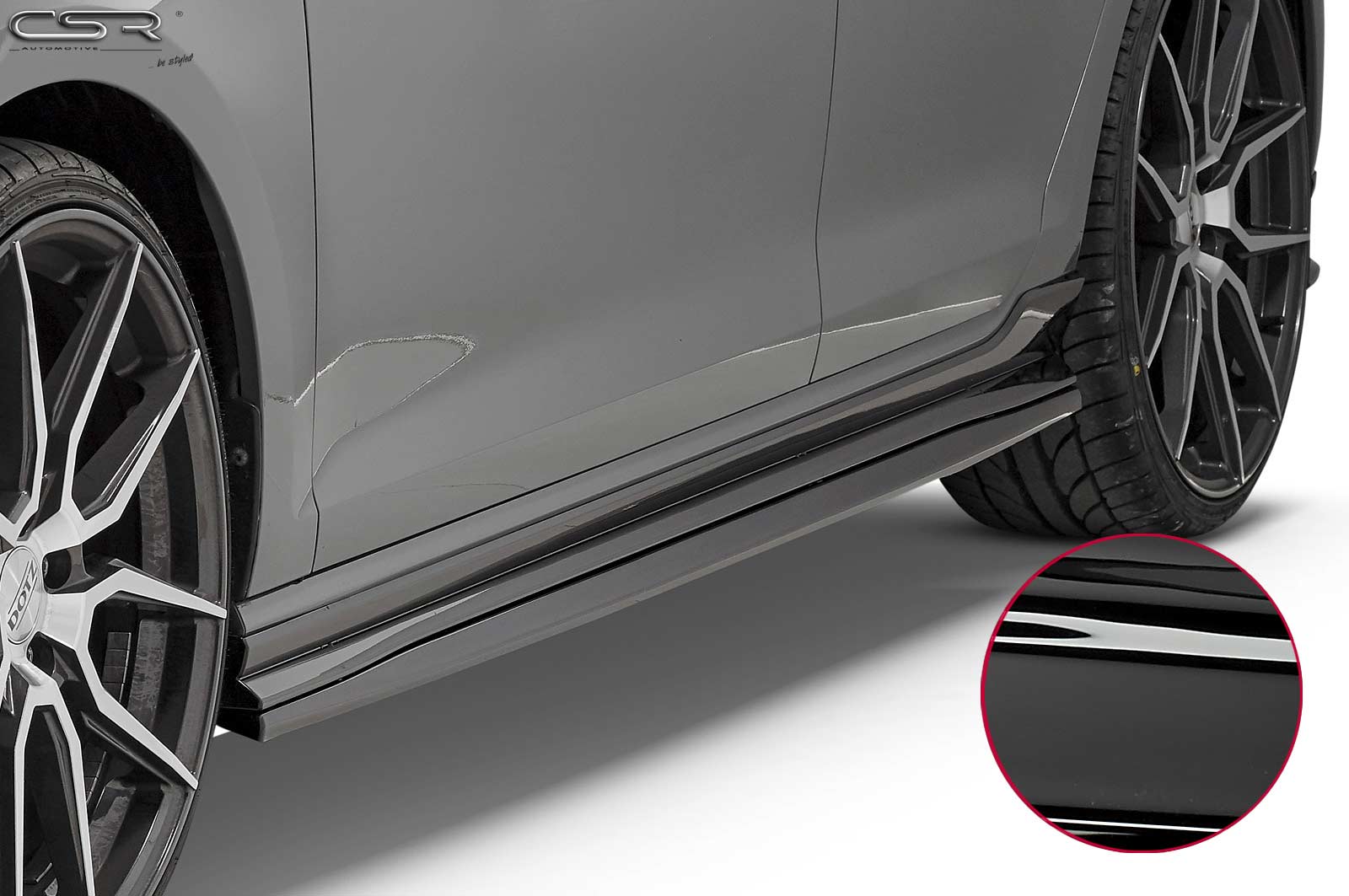 VW GOLF 7 CSR nástavec bočního prahu - černý lesklý