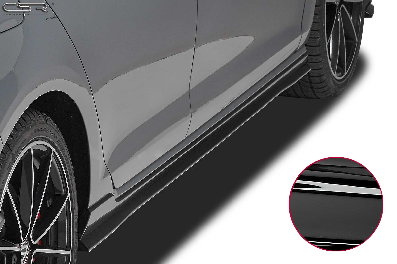 VW GOLF 7 CSR nástavec bočního prahu - černý lesklý