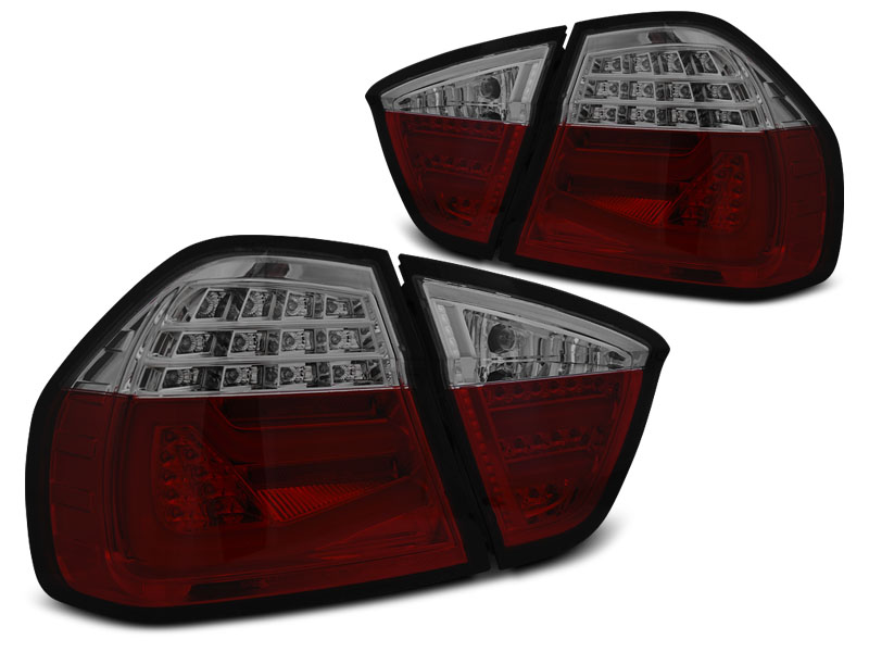 BMW E90 - Zadní světla LED BAR JUNYAN - Červená/Kouřová 