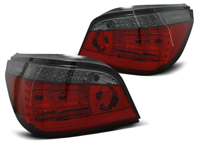 BMW E60 03-07 - Zadní světla LED DYNAMICKÝ blikač - Červená/Kouřová