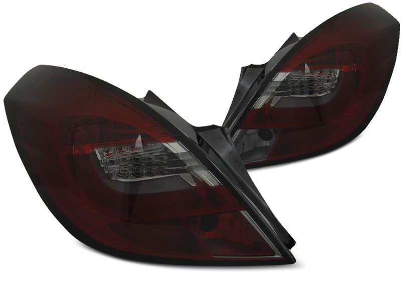OPEL CORSA D 3D 06-14 - Zadní světla LED BAR SONAR - Červená/Kouřová