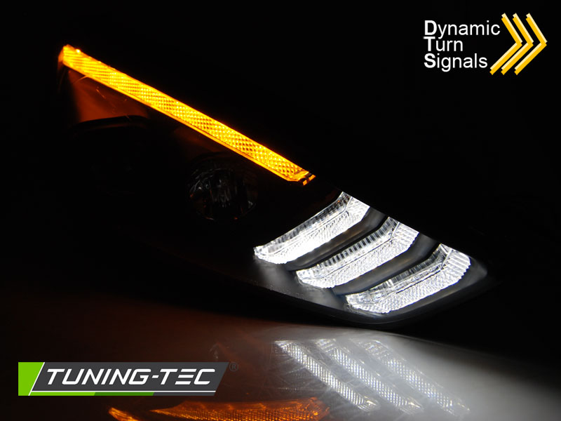 FORD FOCUS MK3 2015 - Přední světla DRL LED DYNAMICKÝ BLIKAČ - Černá