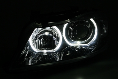 BMW E90 / E91 - Přední světla LED ANGEL EYES H7/H7 DEPO - Černá