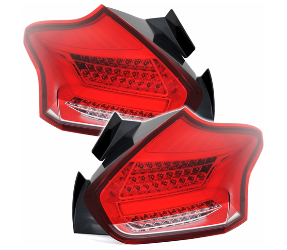 FORD FOCUS MK3 2015 - Zadní světla LED BAR JUNYAN - Červená
