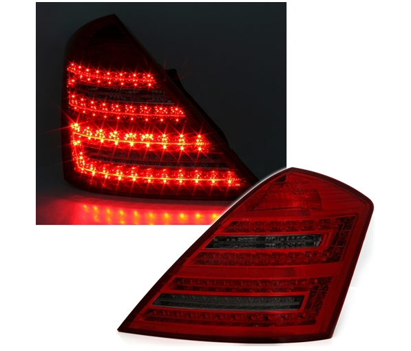 MERCEDES S W221 - Zadní světla LED DEPO - Červená/Kouřová