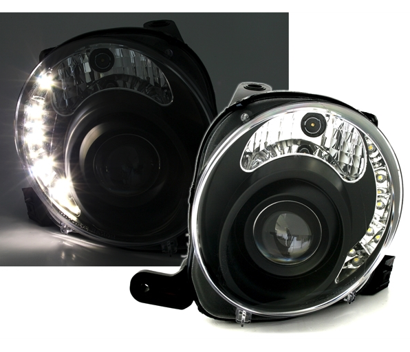 FIAT 500 - Přední světla LED SONAR - Černá