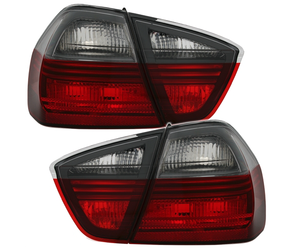 BMW E90 - Zadní světla BLACK LINE TYC - Červená/Kouřová
