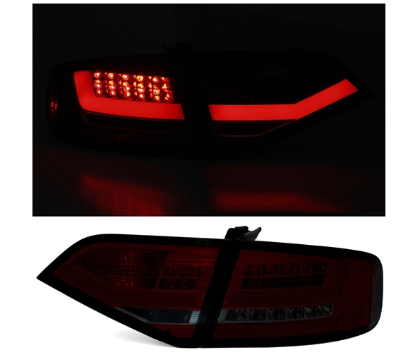 AUDI A4 B8 8K - Zadní světla LED DNA SONAR - Červená/Kouřová