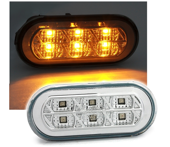 VW / SEAT / FORD - Boční blikače 6 LED DEPO - Chromová