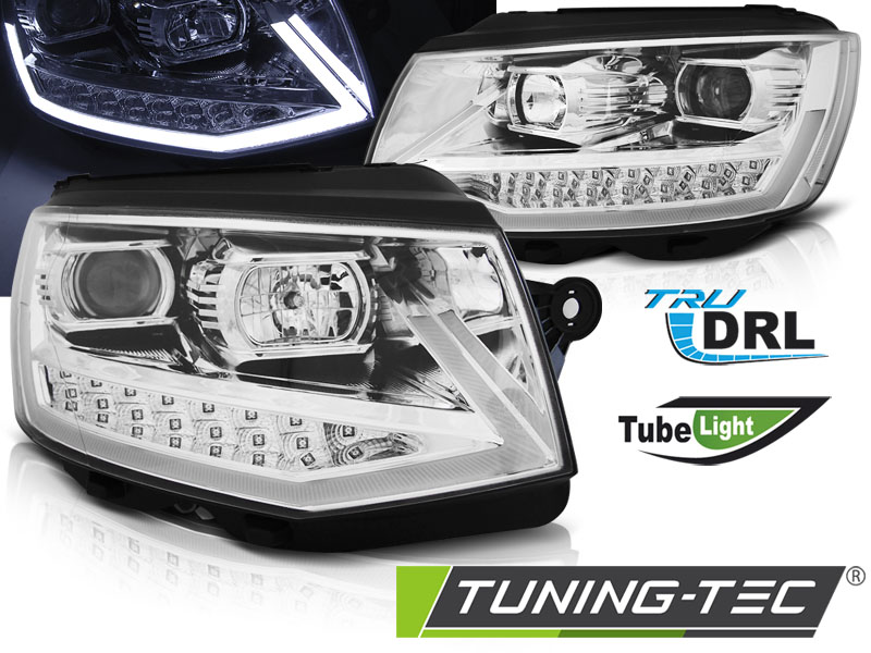 VW T6 - Přední světla TUBE LIGHT LED DRL SONAR - Chromová