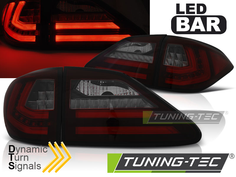 LEXUS RX 350 09-12 - Zadní světla LED BAR DYNAMICKÝ blikač - Červená/Kouřová