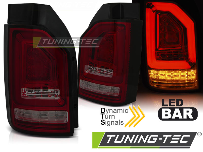 VW T6 - Zadní světla LED LIGHT BAR DYNAMICKÝ BLIKAČ - Červená/Kouřová