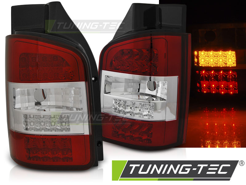 VW T5 03-09 - Zadní světla LED SONAR (dvoudílné dveře) - Červená