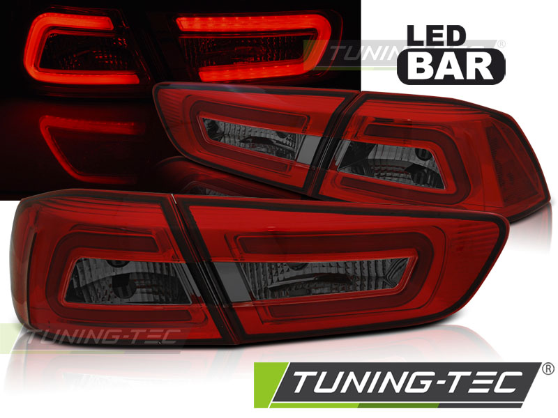 MITSUBISHI LANCER 8 08-11 - Zadní světla LED BAR - Červená/Kouřová