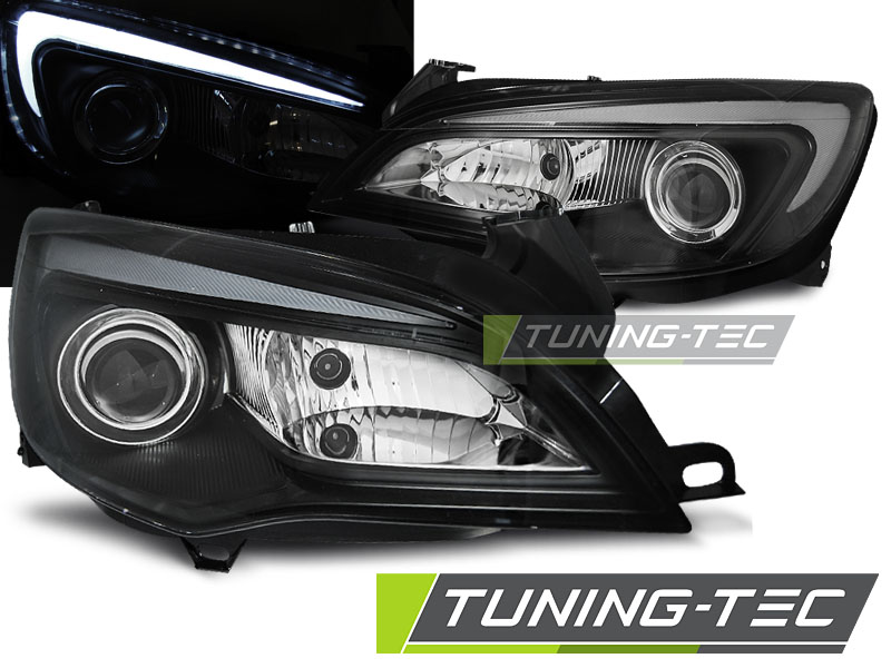 OPEL ASTRA J 10-12 - Přední světla TUBE LIGHT DRL - Černá