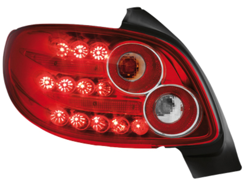 PEUGEOT 206 - Zadní světla LED LH - Červená