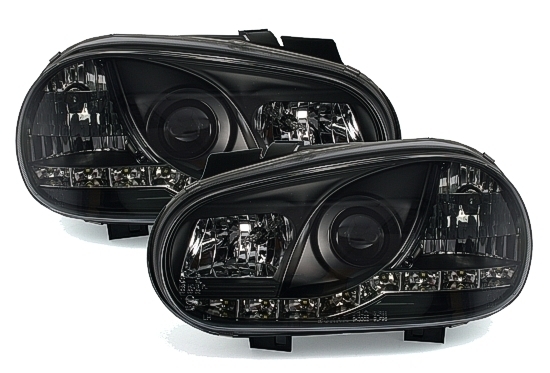 VW GOLF 4 - Přední světla Dayline - Černá