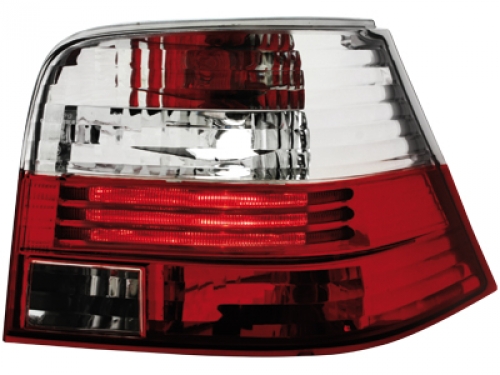 VW GOLF 4 - Zadní světla DEPO - Červená/Bílá