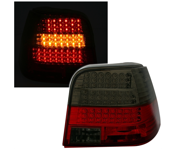 VW GOLF 4 - Zadní světla LED DEPO - Červená/Kouřová