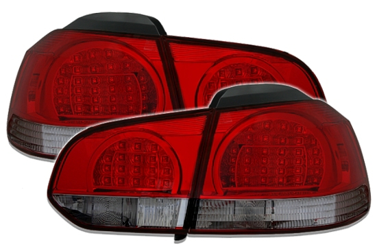 VW GOLF 6 - Zadní světla LED DEPO - Červená/Kouřová