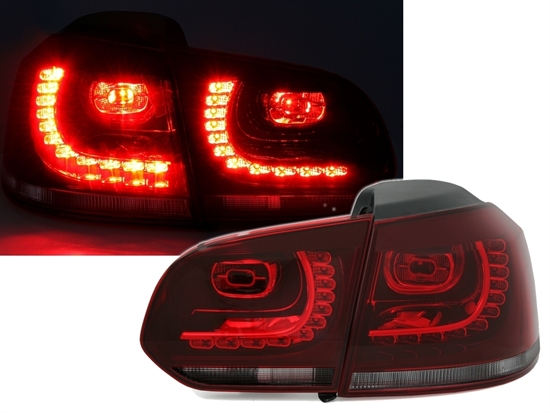 VW GOLF 6 - Zadní světla LED R-LOOK DEPO - Červená/Kouřová