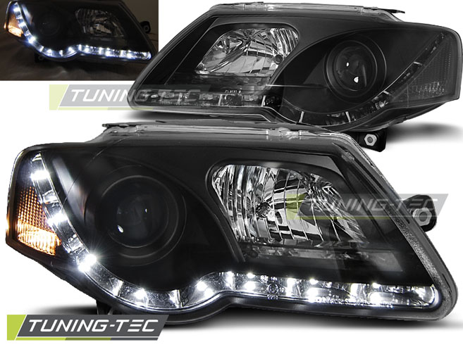VW PASSAT 3C - Přední světla Dayline - Černá