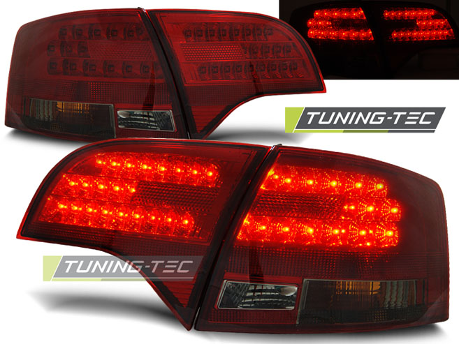 AUDI A4 B7 - Zadní světla LED DEPO - Červená/Kouřová