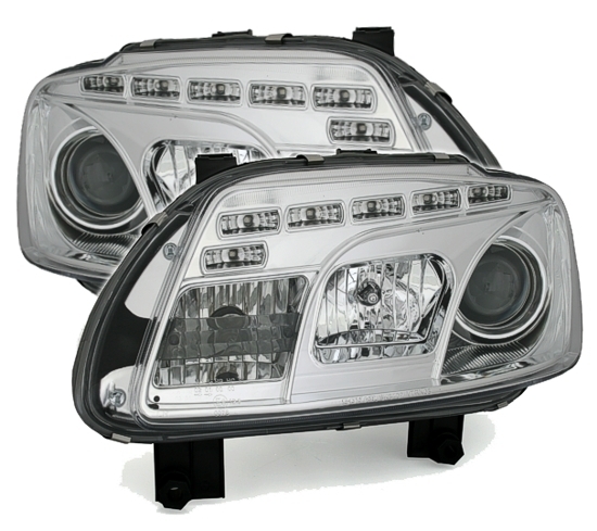 VW TOURAN - Přední světla DAYLINE - Chromová