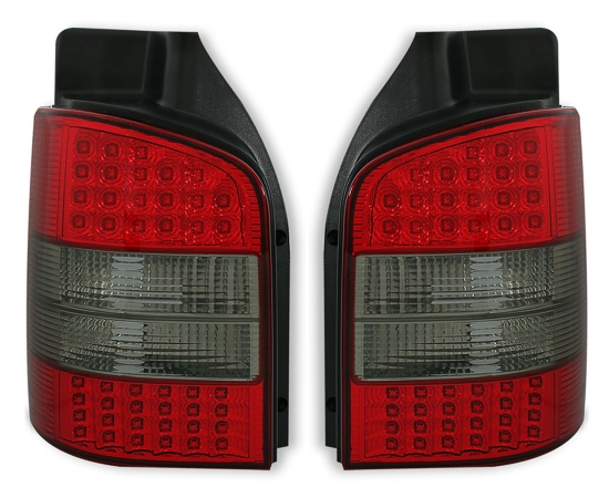 VW T5 - Zadní světla LED - Červená/Kouřová