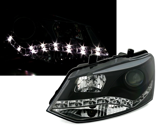 VW POLO 6R - Přední světla DAYLIGHT SONAR - Černá