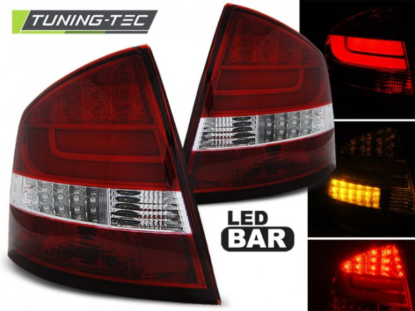 ŠKODA OCTAVIA 2 LIMO - Zadní světla LED LIGHT BAR - Červená