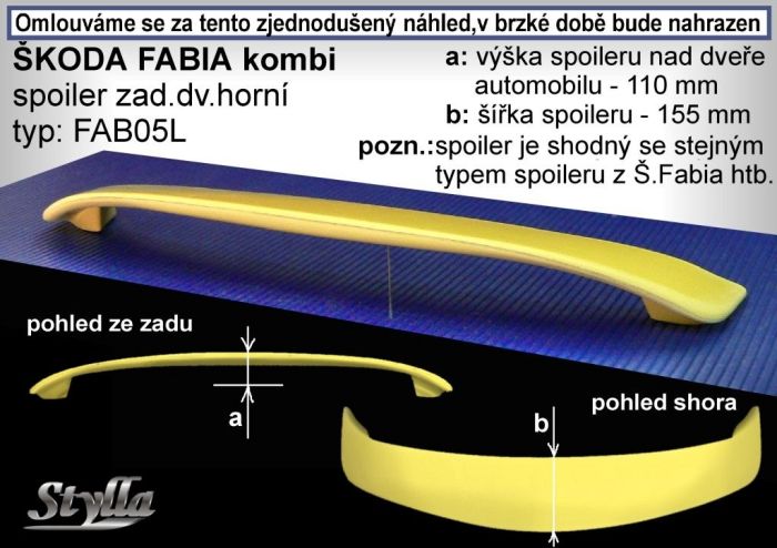 ŠKODA FABIA COMBI - Střešní křídlo STYLLA