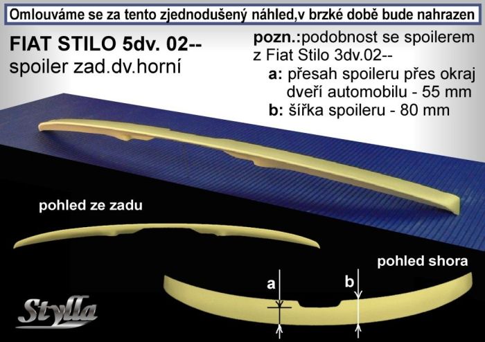 FIAT STILO - Střešní křídlo STYLLA