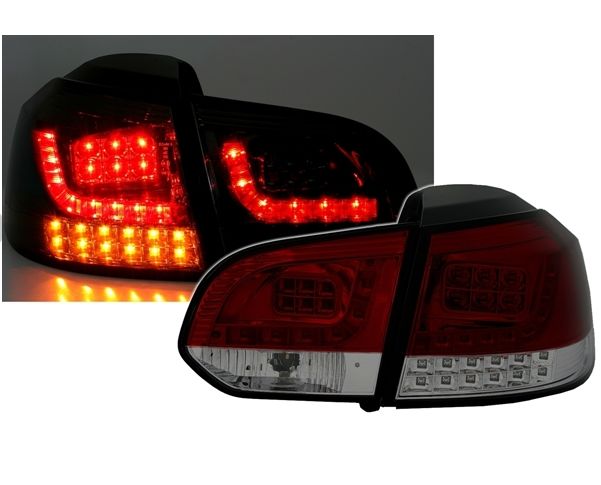 VW GOLF 6 - Zadní světla LED SONAR - Červená/Kouřová