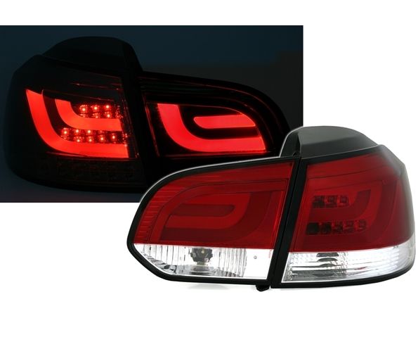 VW GOLF 6 - Zadní světla LED LIGHT BAR SONAR - Červená