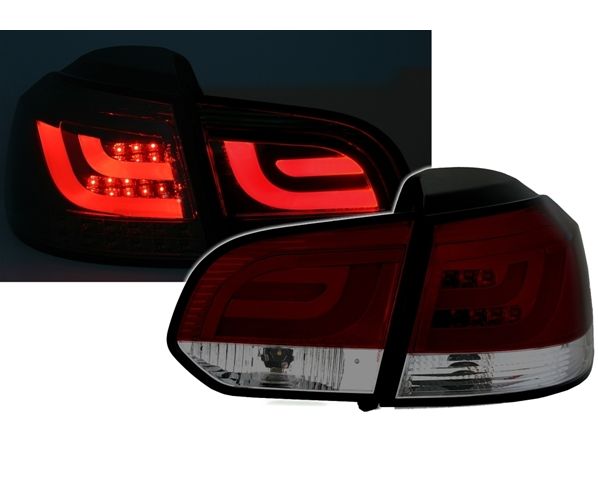 VW GOLF 6 - Zadní světla LED LIGHT BAR SONAR - Červená/Kouřová