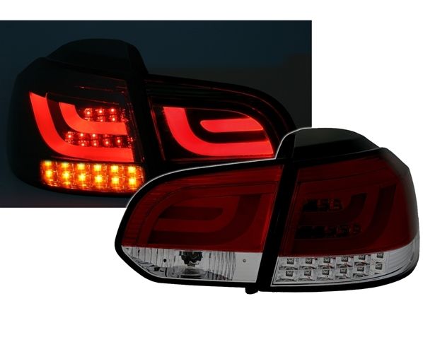 VW GOLF 6 - Zadní světla LED LIGHT BAR SONAR - Červená/Kouřová