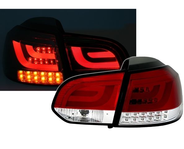 VW GOLF 6 - Zadní světla LED LIGHT BAR SONAR - Červená