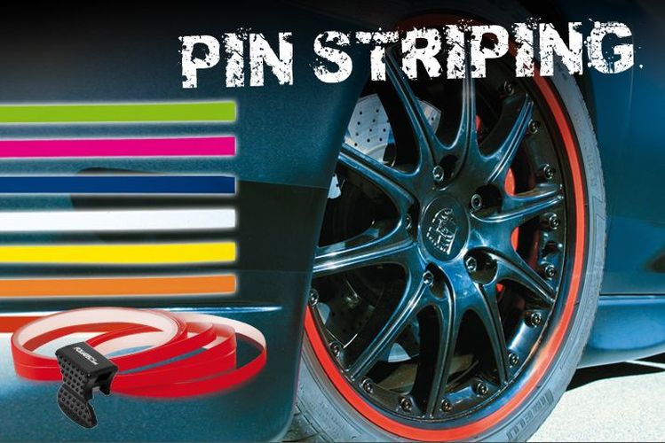 Samolepící pruhy PIN STRIPING - Neonová červená