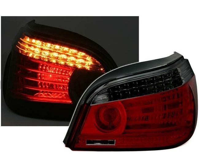 BMW E60 - Zadní světla LED DEPO - Červená/Kouřová