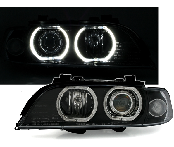 BMW E39 - Přední světla LED ANGEL EYES DEPO - Černá