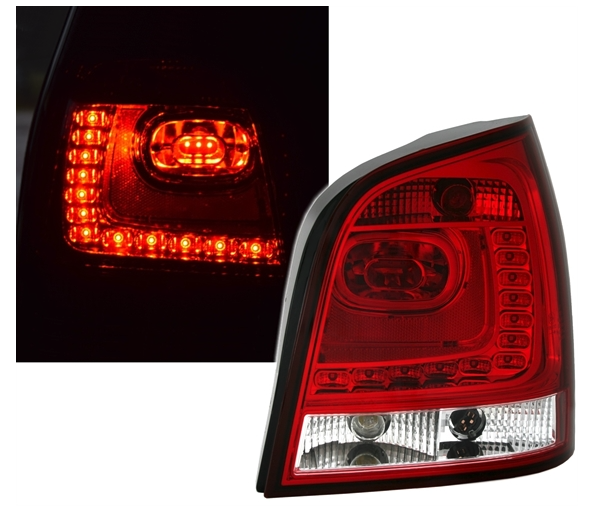 VW POLO 9N3 - Zadní světla LED EAGLE EYES - Červená