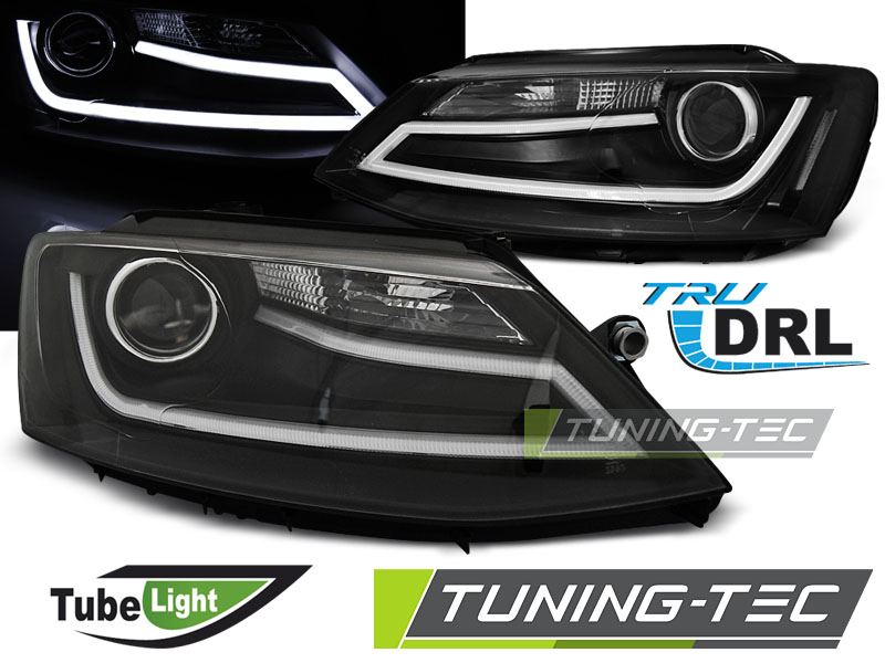 VW JETTA 6 - Přední světla TUBE LIGHT - Černá