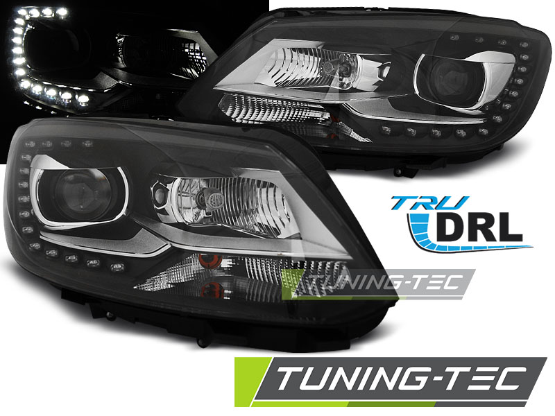 VW TOURAN 1T1 GP2 - Přední světla TRU DRL - Černá