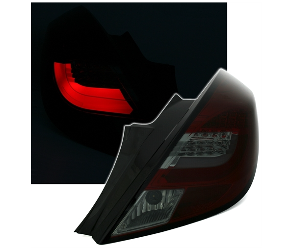OPEL CORSA D 3D 06-10 - Zadní světla LIGHT BAR LED SONAR - Červená/Tmavá