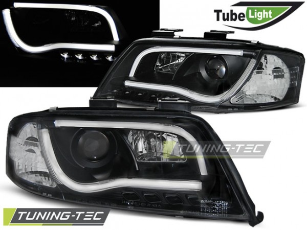 AUDI A6 4B 01-04 - Přední světla LED TUBE LIGHTS - Černá