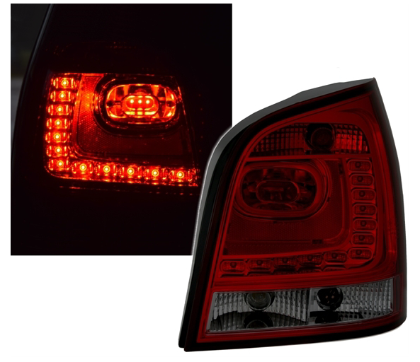 VW POLO 9N - Zadní světla LED EAGLE EYES - Červená/Kouřová