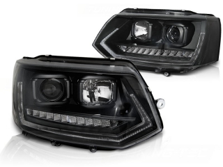 VW T5 GP - Přední světla TUBE LIGHT T6 OPTIK LOOK - Černá